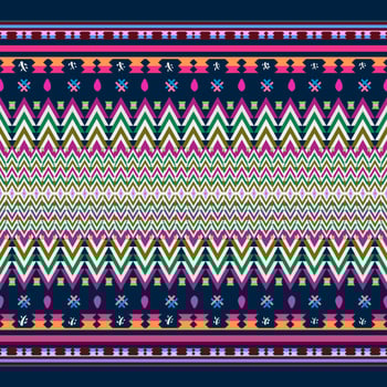 Ikat geometric folklore ornament. Tribal ethnic texture. Seamless striped pattern in Aztec style. Figure tribal embroidery. Indian, Scandinavian, Gyp sy, Mexican, folk pattern. Seamless pattern fab photo
