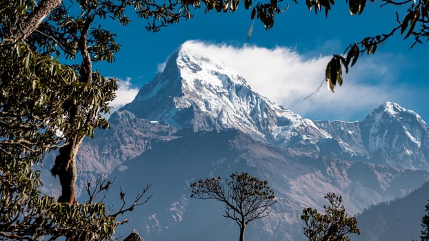 Beautiful view of Annapurna mountain range , Nepal photo