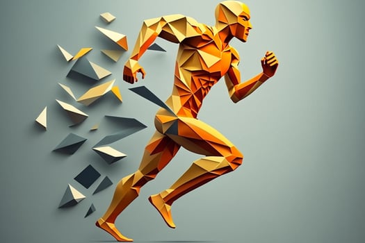 Geometric running man photo