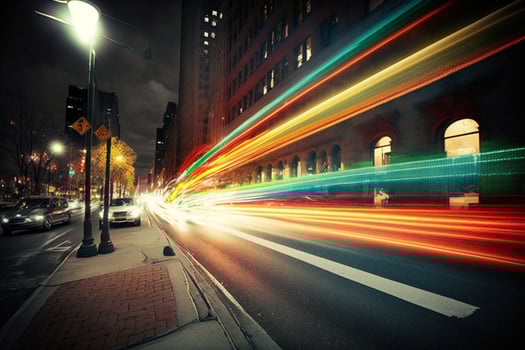 Fast Traffic Light Trails photo