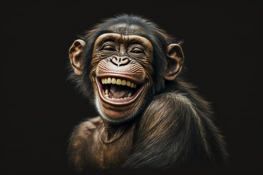 Portrait of a laughing monkey photo