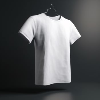 White t-shirt mockup isolated on grey background. 3d rendering artwork photo