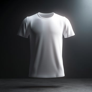 White t-shirt mockup isolated on grey background. 3d rendering artwork photo