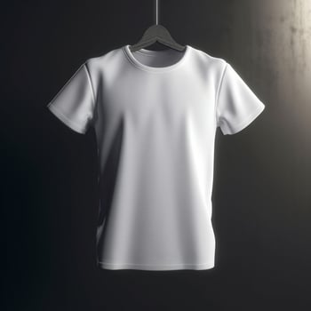 White t-shirt mockup isolated on grey background. 3d rendering artwork photo