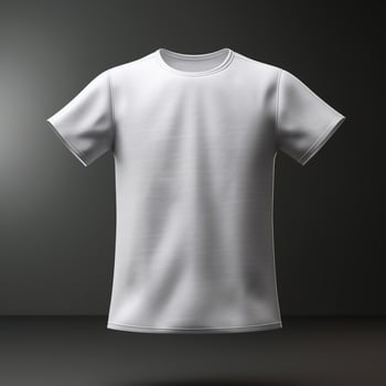 White t-shirt mockup isolated on grey background. 3d rendering artwork photo