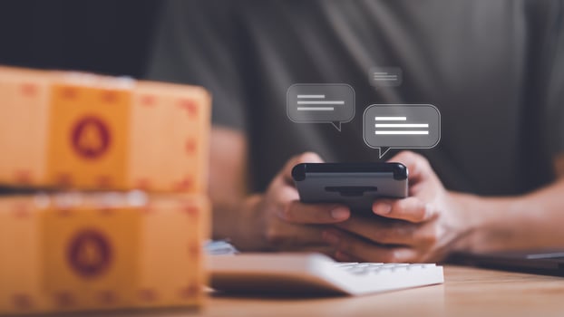 Entrepreneurs respond to chats with customers ,Conversation in chat box icon ,social media creation ideas ,Chatting and commenting with social networks ,response and chat customer service photo