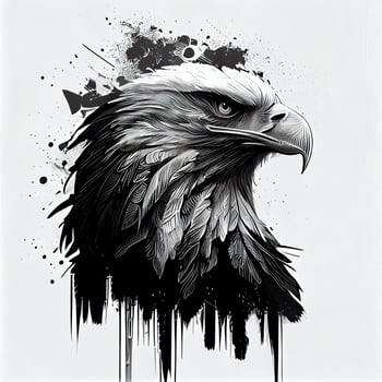 eagle and USA flag national poster. American Bald Eagle - a symbol of America with flag. Bald eagle on american flag background created. photo