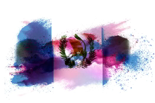 Guatemala Watercolor Painted Flag photo