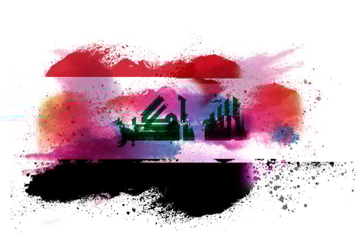 Iraq Watercolor Painted Flag photo