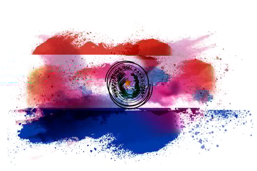 Paraguay Watercolor Painted Flag photo