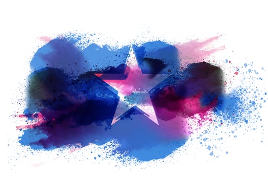 Somalia Watercolor Painted Flag photo