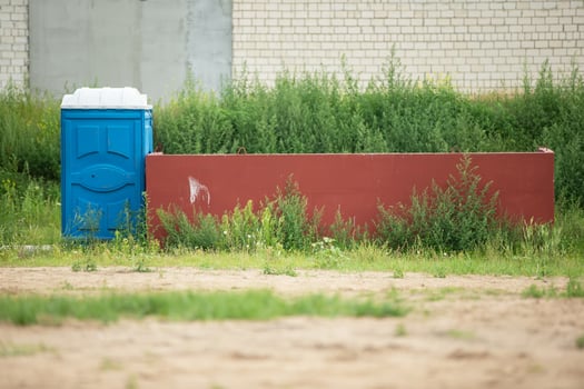 Ecological toilet and garbage containers.Toilet on the beach. photo
