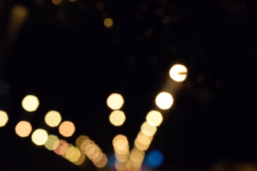 Bokeh lights of night lights on a dark background. photo