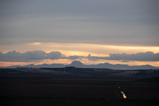 sunrise in an appeasement and montain photo