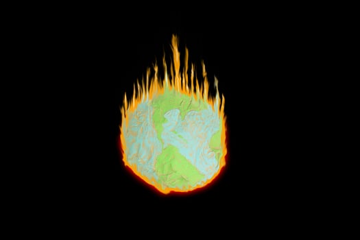 Fake globe in the fire photo