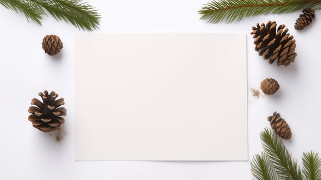 christmas card with pine cones photo