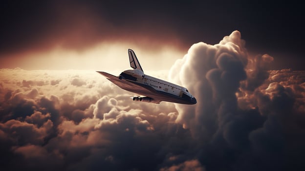 airplane flying above the clouds photo