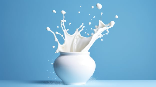 milk splash in a white glass photo