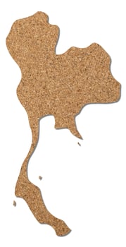 Thailand map cork wood texture. photo
