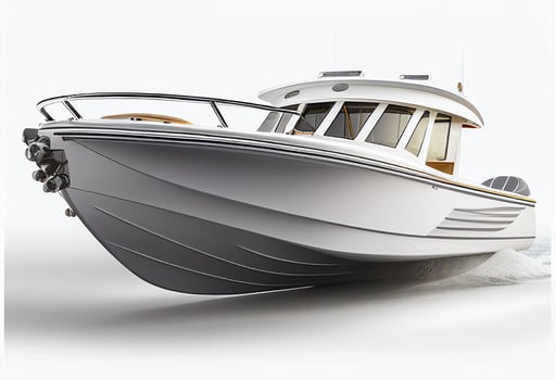 Luxury boat on a white background. 3d rendering. photo