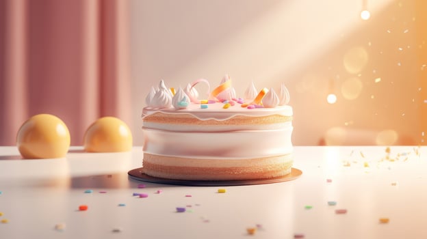 Birthday Background with cake. Illustration photo