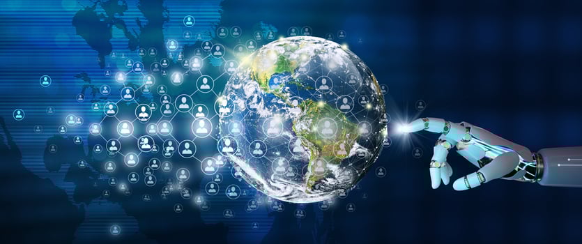 Communication technology for internet business and social network Concept. photo