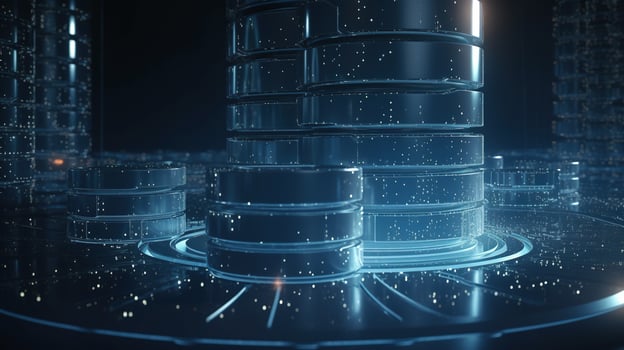 3D rendering of abstract digital technology background. Big data connection concept. photo