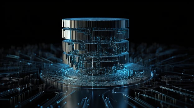 3D rendering of abstract digital technology background. Big data connection concept. photo