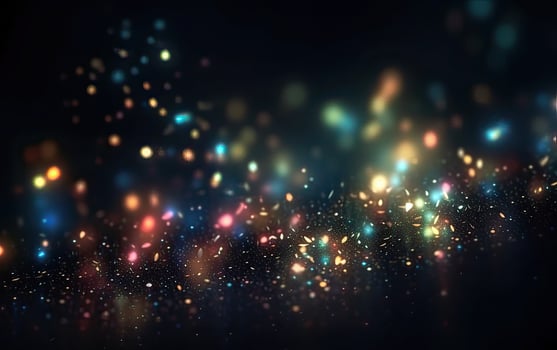 glittering shine bulbs lights background blur of Christmas wallpaper decorations concept.holiday festival backdrop sparkle circle lit celebrations display. . photo