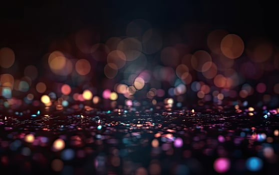glittering shine bulbs lights background blur of Christmas wallpaper decorations concept.holiday festival backdrop sparkle circle lit celebrations display. . photo