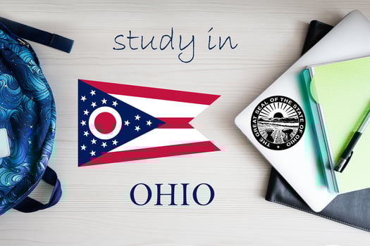 Study in Ohio. USA state. US education concept. Learn America concept. photo
