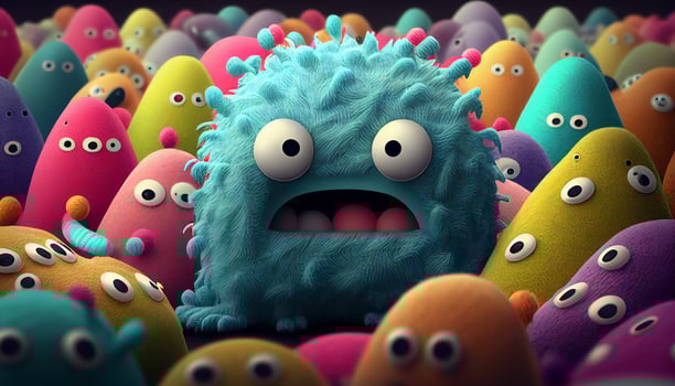 Cute colorful doodle monster created with ai tools photo