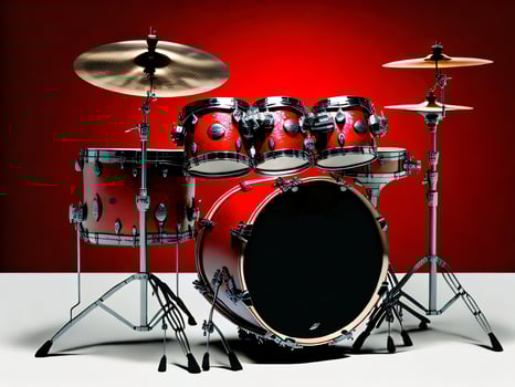 a red drum set photo