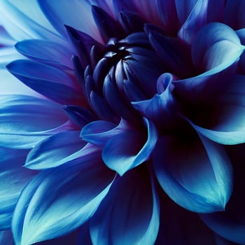 Macro shot of flower petals in navy blue. photo
