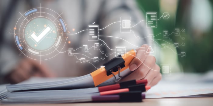 accountant Audit documents, quality assessment management With a checklist, business document evaluation process, market data report analysis and consulting, plan review process and assess correctness photo