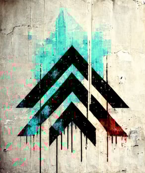 Abstract grunge wall background with arrows. photo