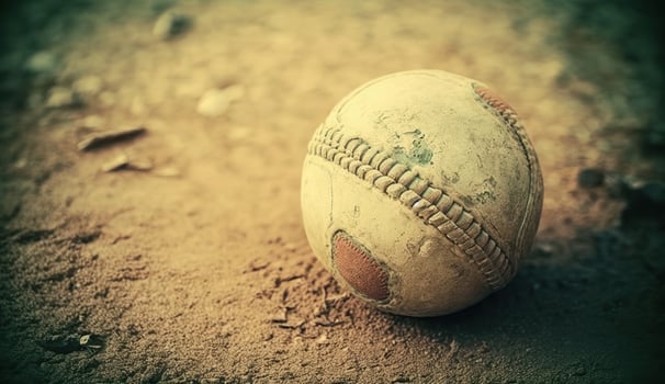 . . American national game baseball ball. In vintage retro style. Can be used for decoration or marketing. Graphic Art Illustration. photo