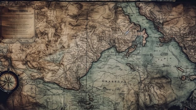 . . Old vintage retro map fantasy inspiration. Can be used for decor background. Graphic Art photo