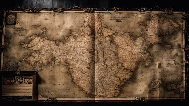 . . Old vintage retro map fantasy inspiration. Can be used for decor background. Graphic Art photo