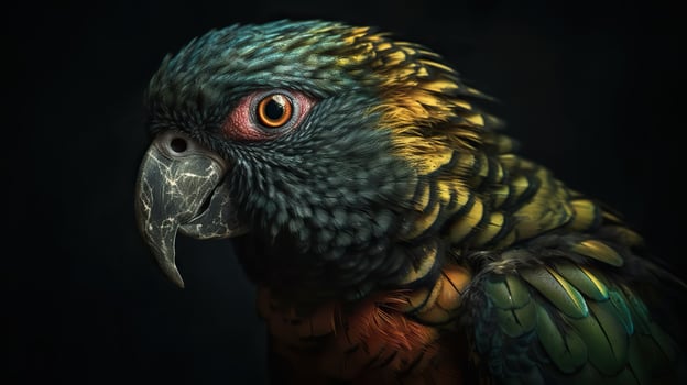 . . Realistic Parrot bird. Can be used for decoration. Graphic Art Illustration. photo