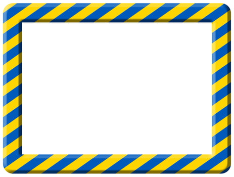 frame made of Ukrainian flag stripes over white photo