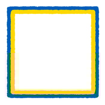 square frame made of painted Ukrainian flag photo