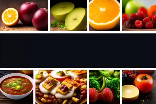 Collage of photos with different healthy food. Healthy eating concept.