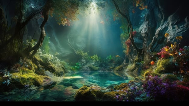 An amazing and wonderful scenery middle of the forest photo