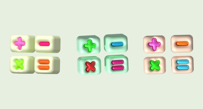 3D illustration Calculator symbol icon photo