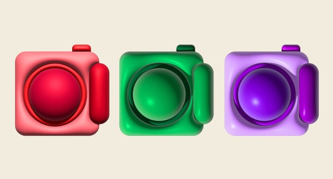 Camera icon illustration 3D for design work photo