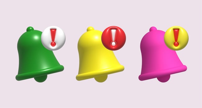 Notification bell illustration 3D photo