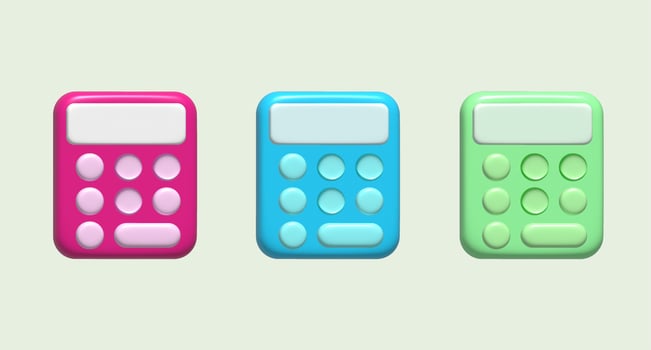 3D illustration Calculator symbol icon photo
