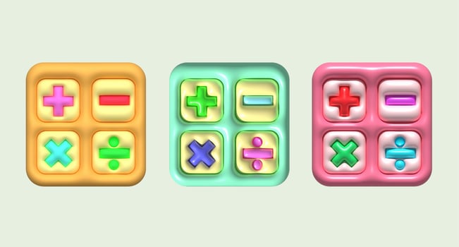3D illustration Calculator symbol icon photo