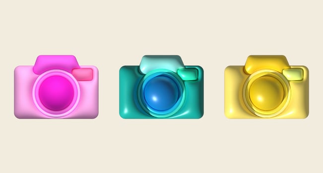 Camera icon illustration 3D for design work photo
